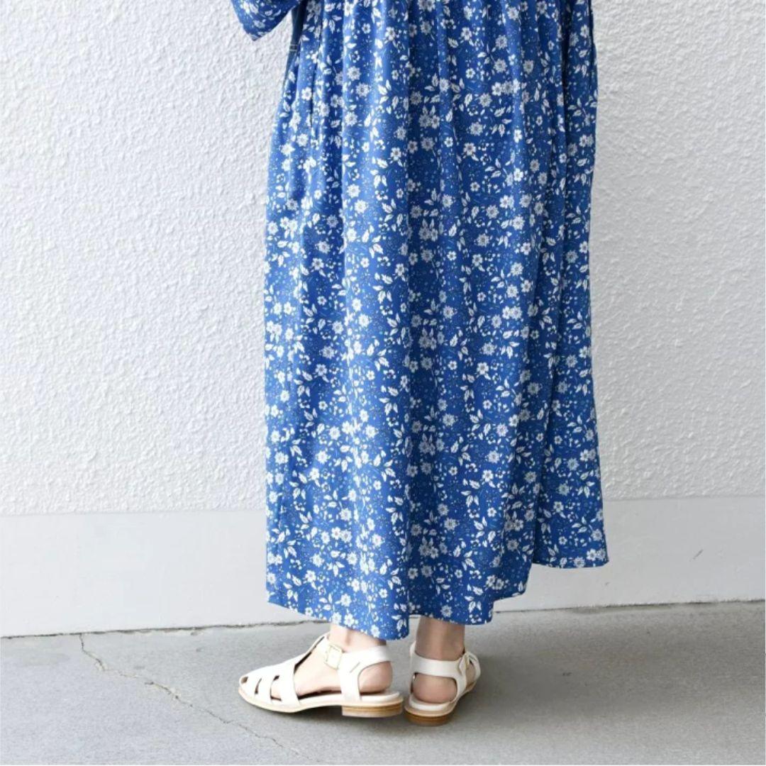 シップス エニィ :フラワー ストライプ ミックス フレア シャツ ワンピース