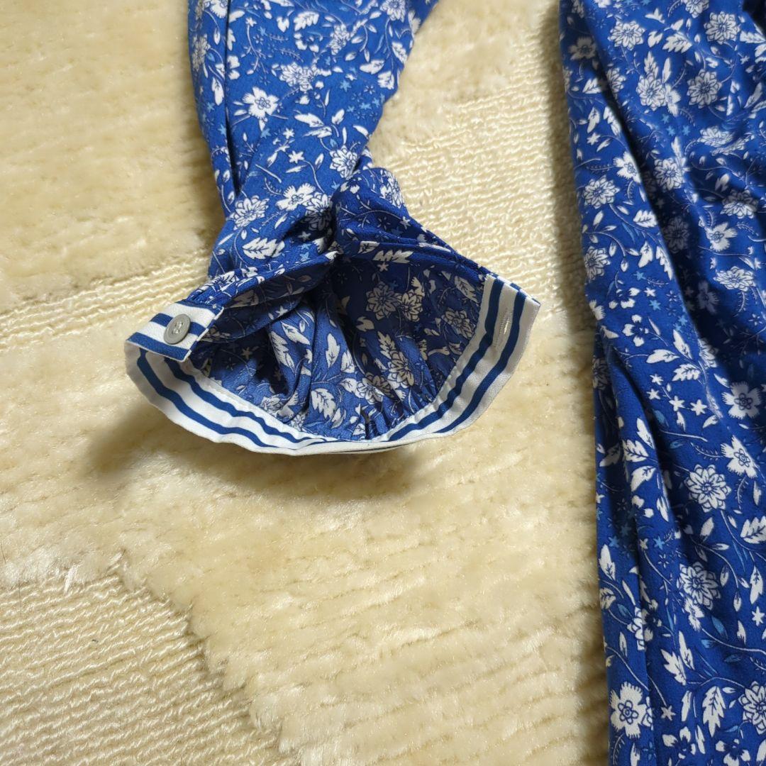 シップス エニィ :フラワー ストライプ ミックス フレア シャツ ワンピース