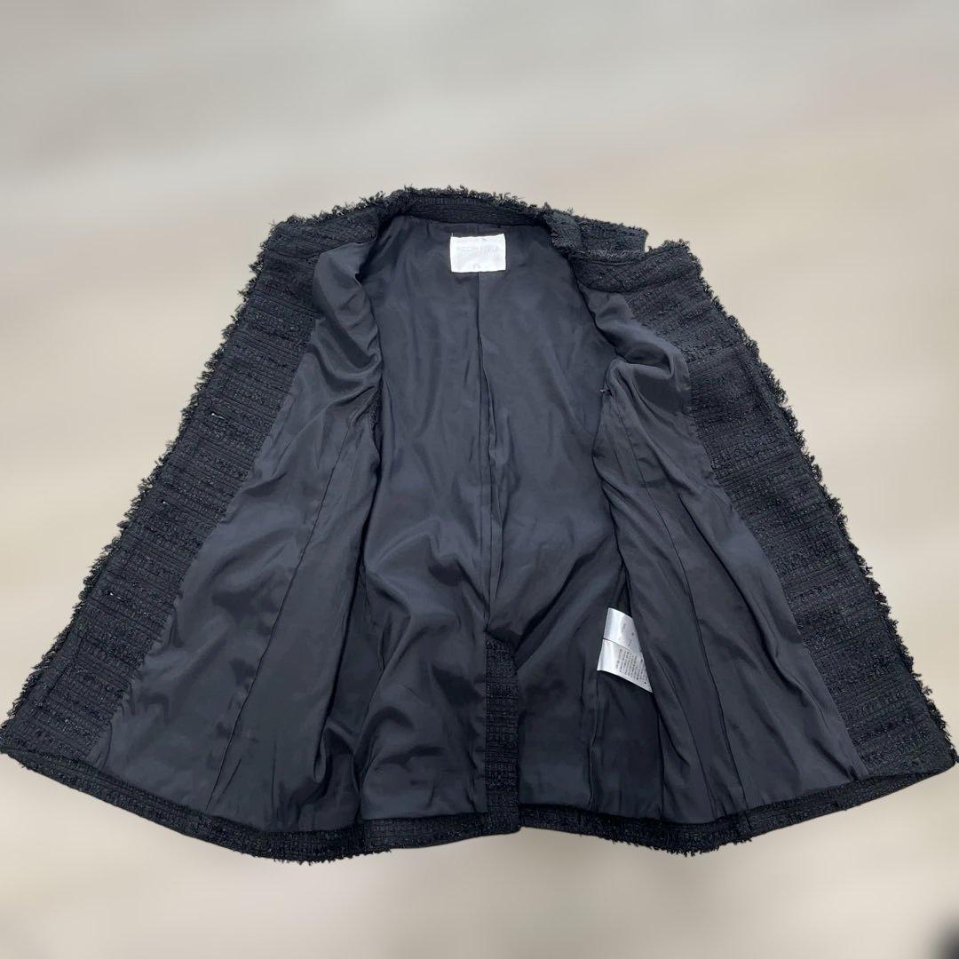 PICCIN PERLA ピッチン　パールボタンツイードジレ　ベスト　ブラック