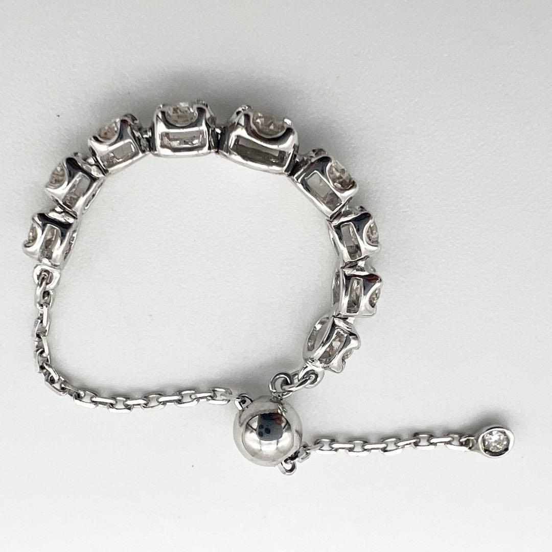 ラスト1点❗️新品‼️K18WGダイヤモンド✨0.4ctフリーサイズチェーンリング