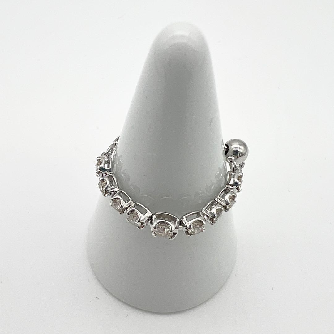 ラスト1点❗️新品‼️K18WGダイヤモンド✨0.4ctフリーサイズチェーンリング