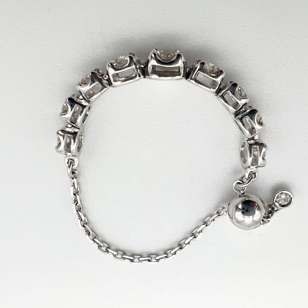 ラスト1点❗️新品‼️K18WGダイヤモンド✨0.4ctフリーサイズチェーンリング