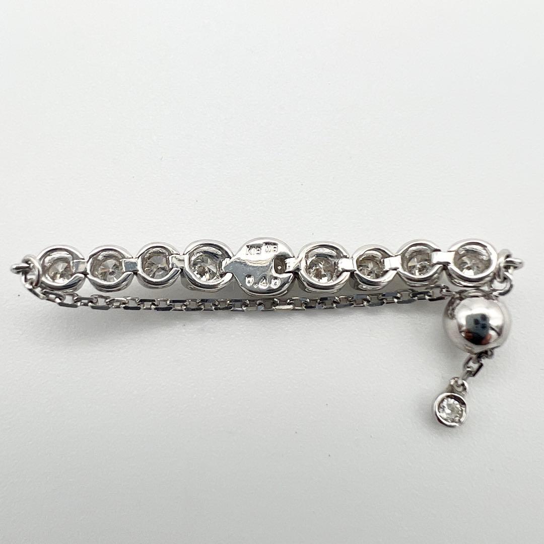 ラスト1点❗️新品‼️K18WGダイヤモンド✨0.4ctフリーサイズチェーンリング