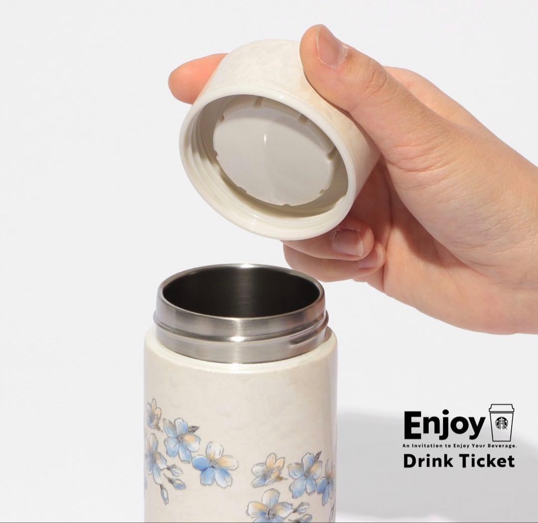 sakura ショルダーバックとステンレスボトルシェルホワイト355ml2点