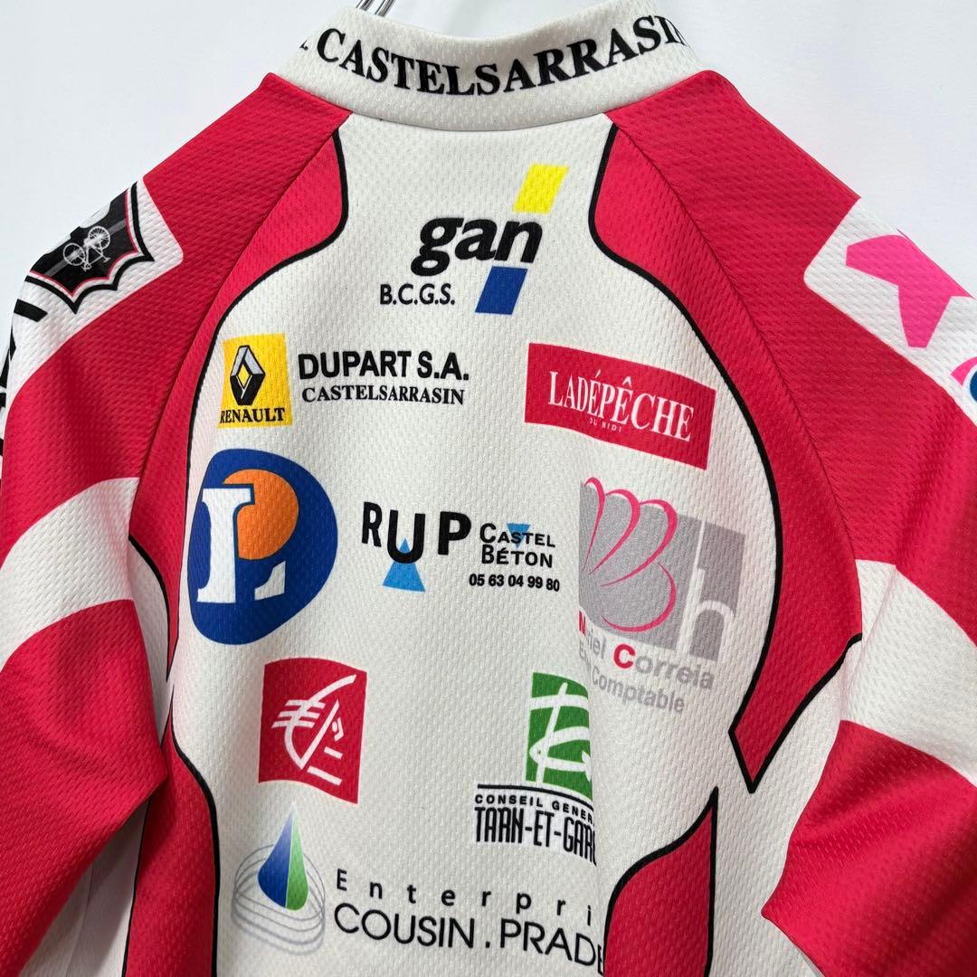 CASTELSARASIN サイクルジャージ レッド/ホワイト M 輸入 古着