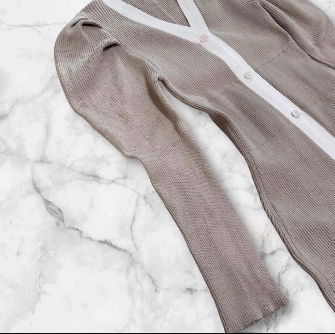 SNIDEL フロントボタン　リブニットワンピース