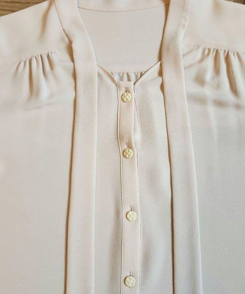 ANAYI 長袖 ボウタイブラウス ピンクベージュ