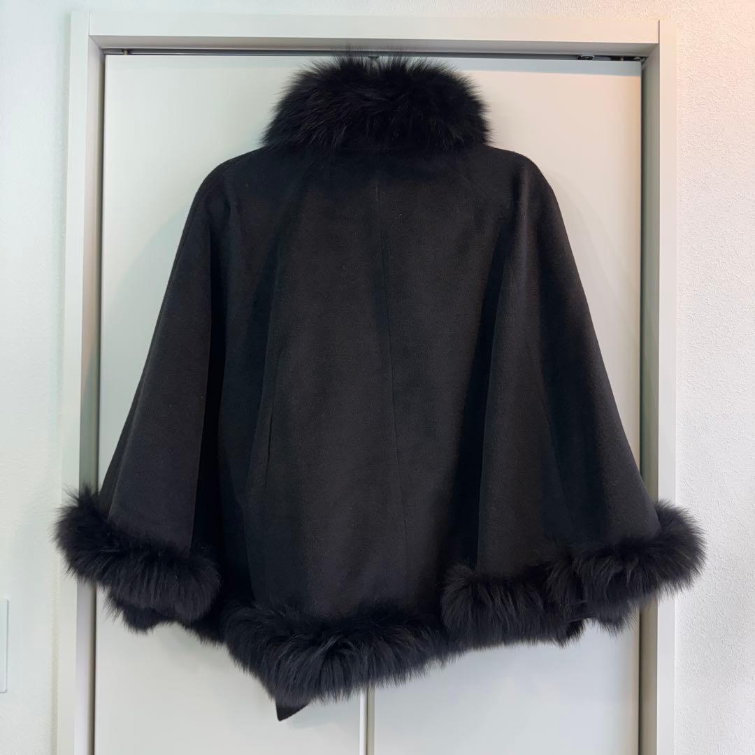 セシルマクビー　CECIL McBEE ポンチョ　コート　ケープ　リボン　ファー