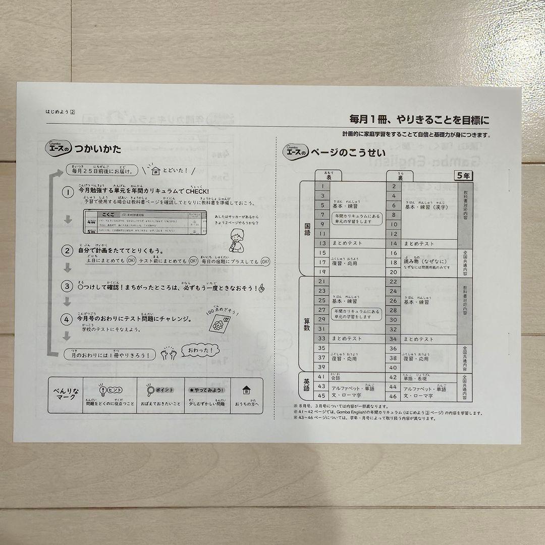 がんばる舎　Gambaエース　小５　1年分　12冊