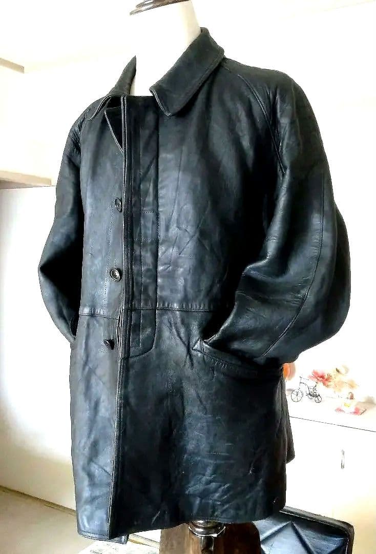 70s Vintage フランス軍 ファイヤーマン レザージャケット カーコート