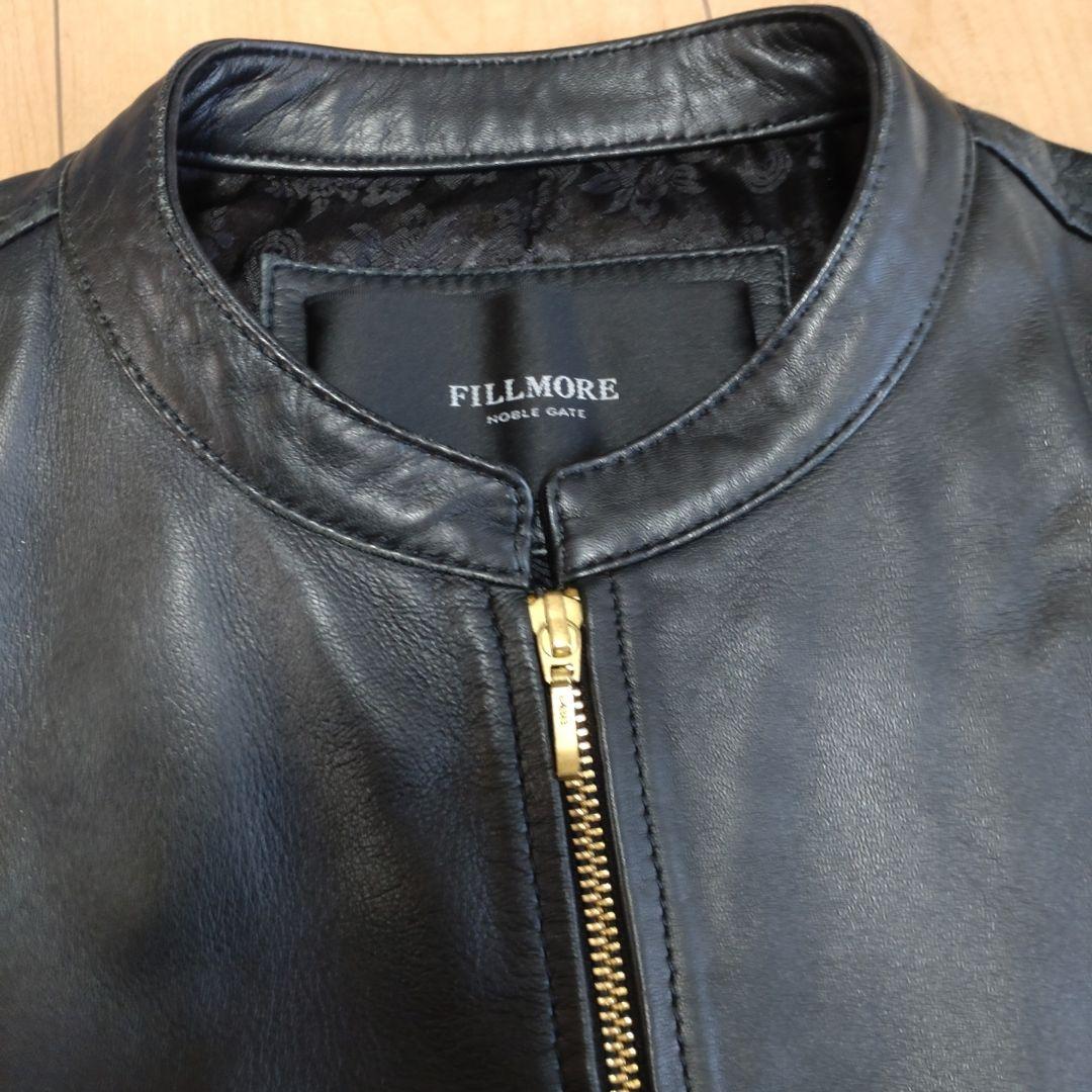 FILLMORE ブラック レザーシングルライダースジャケット ラムレザー