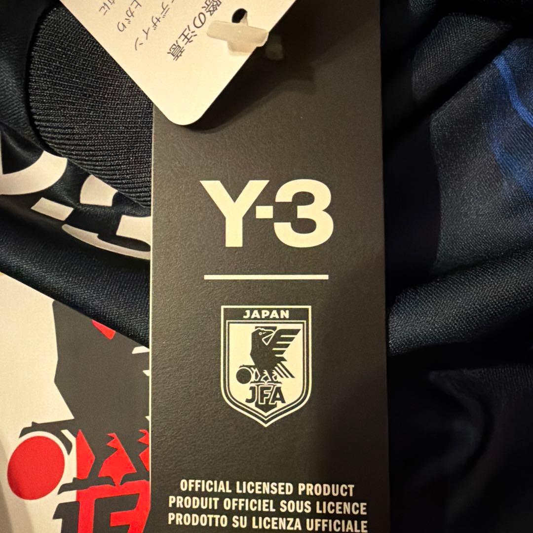 日本代表　サッカーY-3 ネイビー フレイムパターン シャツ XL