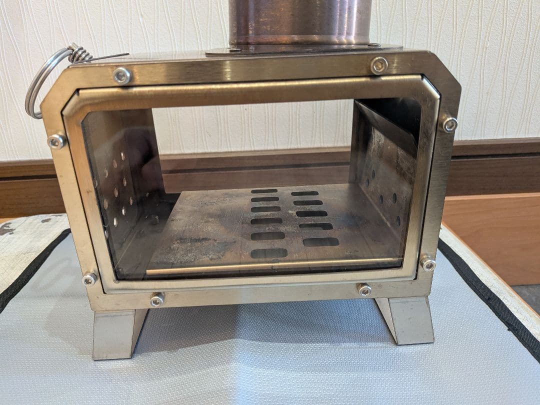 SXIYA 卓上ミニ薪ストーブ 両側ガラス窓ケース付