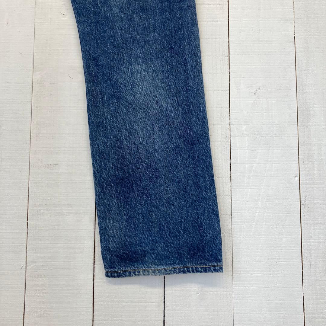 ★送料無料★ Levis 501★霜降り濃紺インディゴ黒カンレザーパッチ★W34