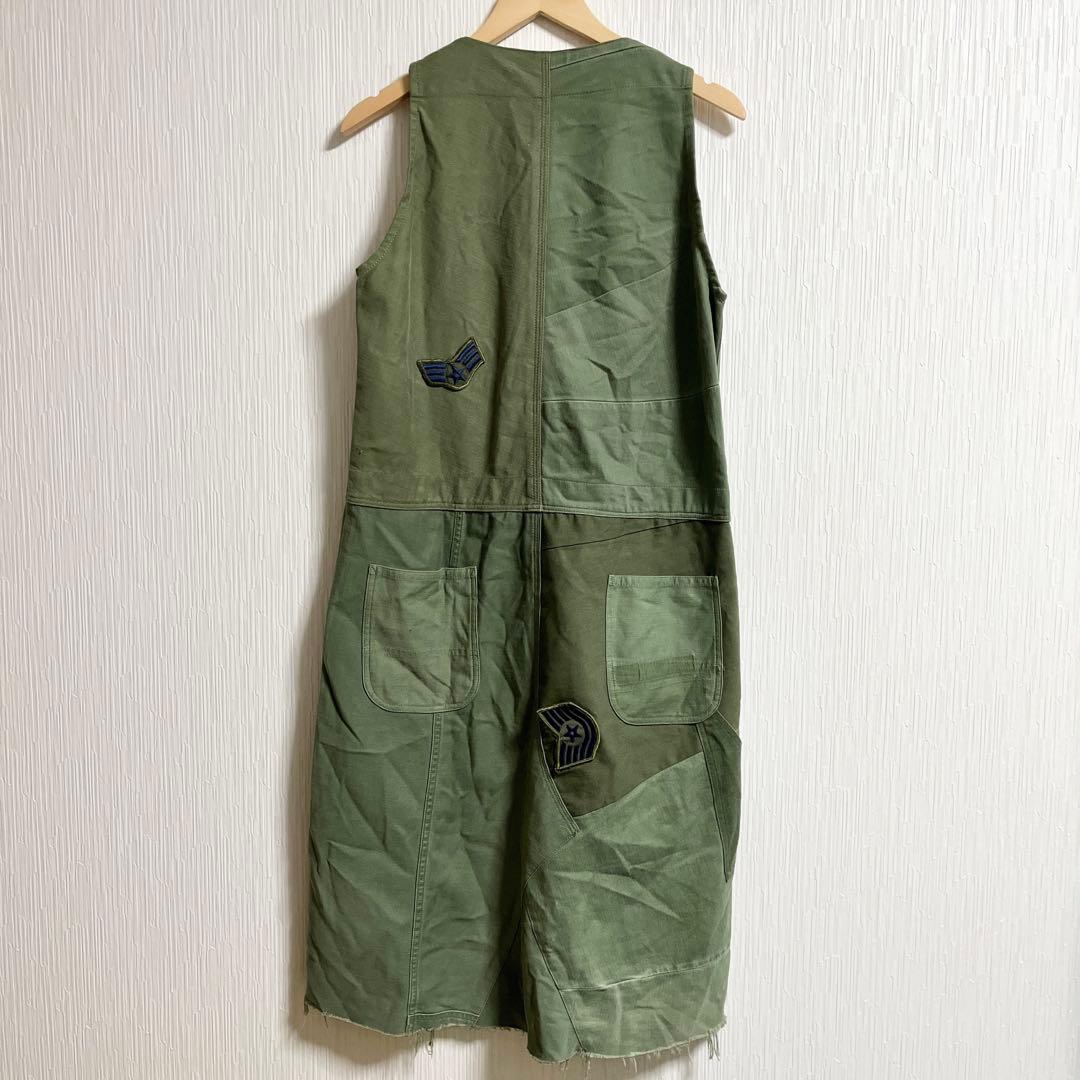 RebuildbyNeedles ミリタリー　リメイクワンピース　ノースリーブ