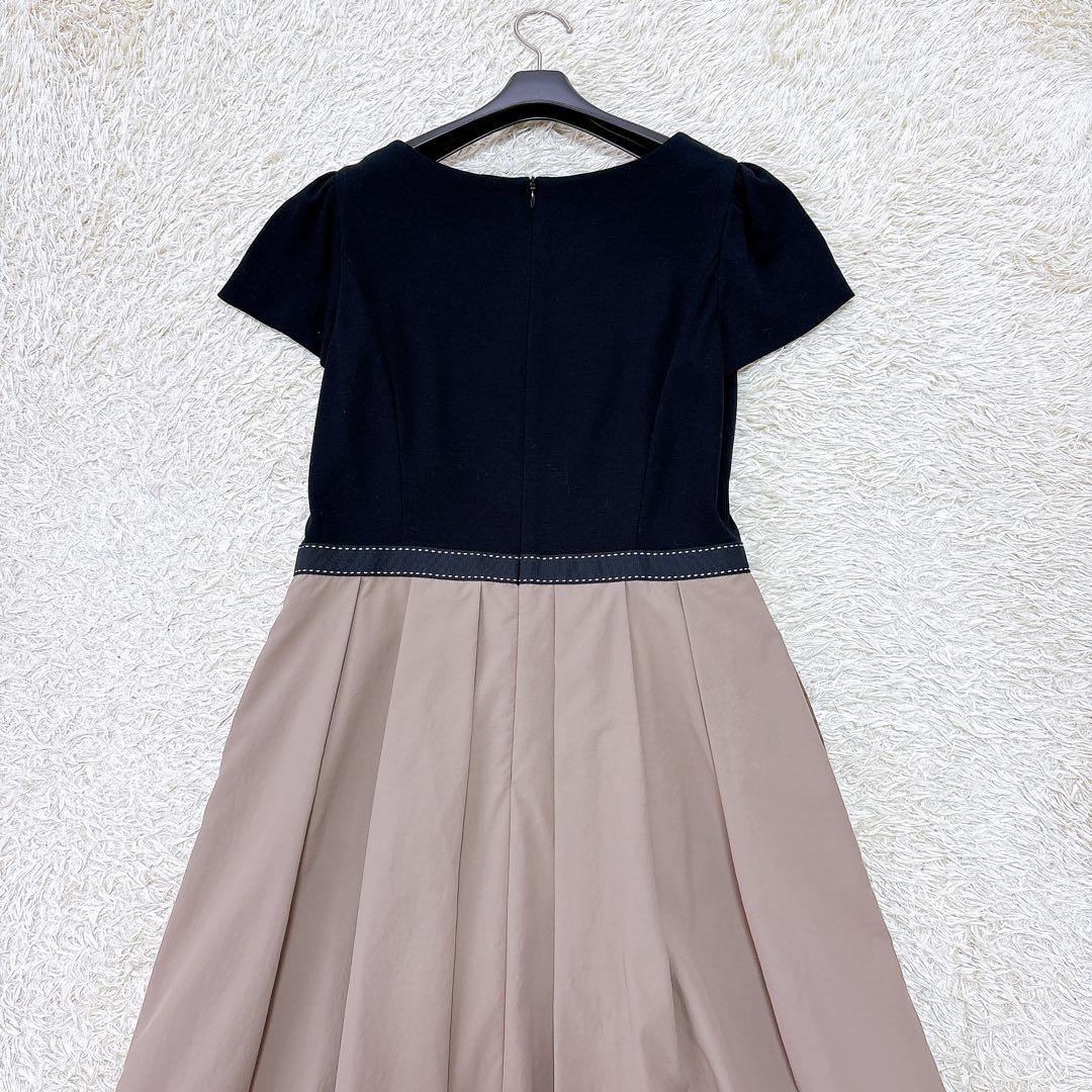 美品✨2025SS エムズグレイシー ステッチ入りテープ付きコンビワンピース40