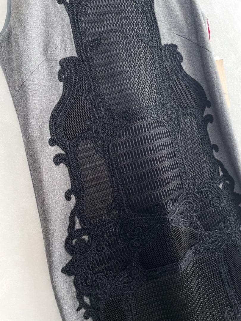 極美品✨ヴィヴィアンタム　メッシュ　ノースリーブワンピース　XL 42 グレー