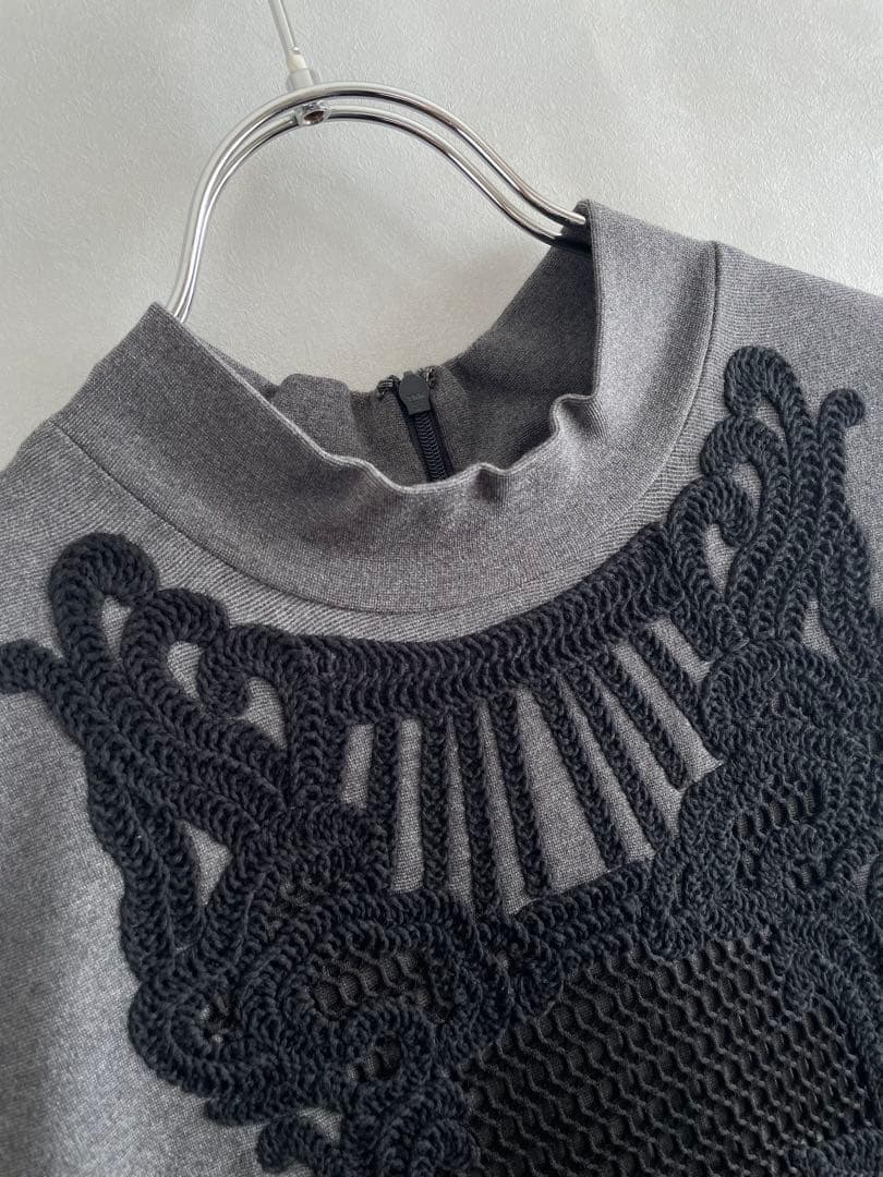 極美品✨ヴィヴィアンタム　メッシュ　ノースリーブワンピース　XL 42 グレー