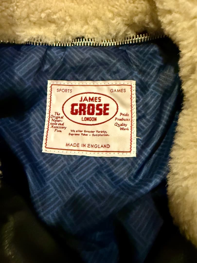 【美品】James Grose ボア ダブルライダースジャケット ホースレザー