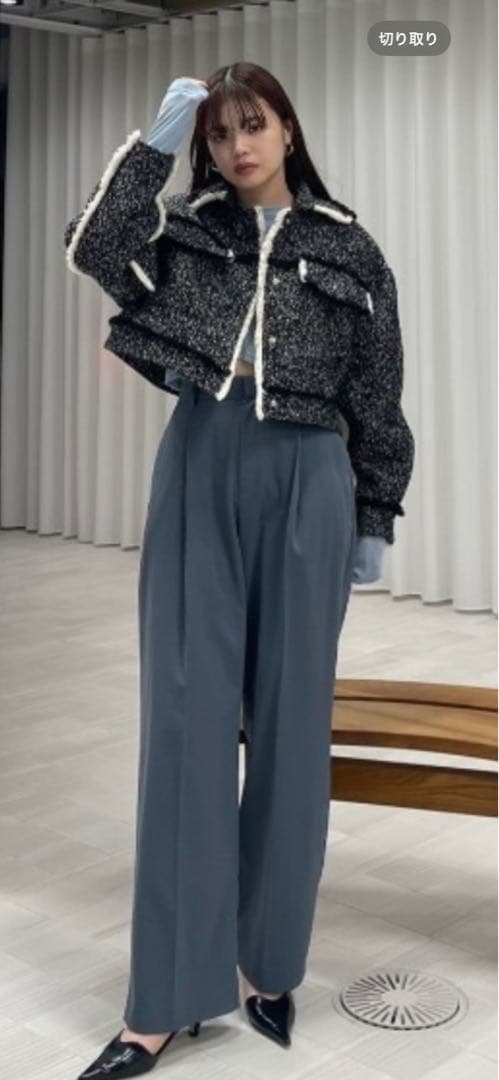 アメリ　OTONA MUSE FRINGE TWEED SHORT JACKET