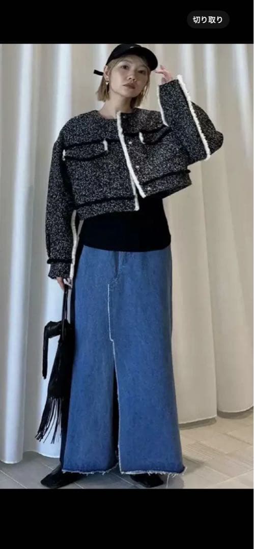 アメリ　OTONA MUSE FRINGE TWEED SHORT JACKET