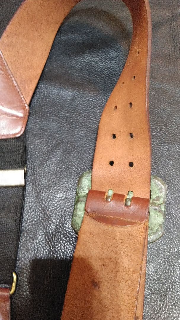 J*様 EVISU エヴィス　本革レザー サスペンダー 　ブラウン