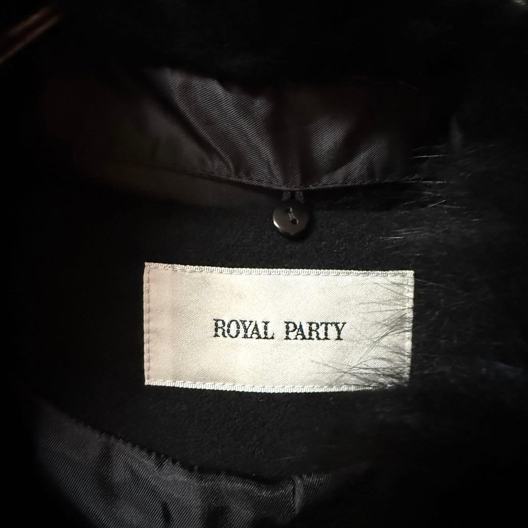 【ロイヤルパーティー】ファー付きポンチョコートFブルーフォックス スナップボタン