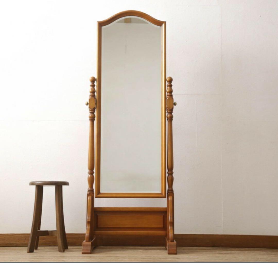 2月限定価格) ヴィンテージ限定品 横浜ダニエル木製スタンドミラー
