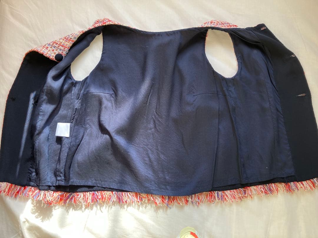 多色ツイードベスト ボタン付き