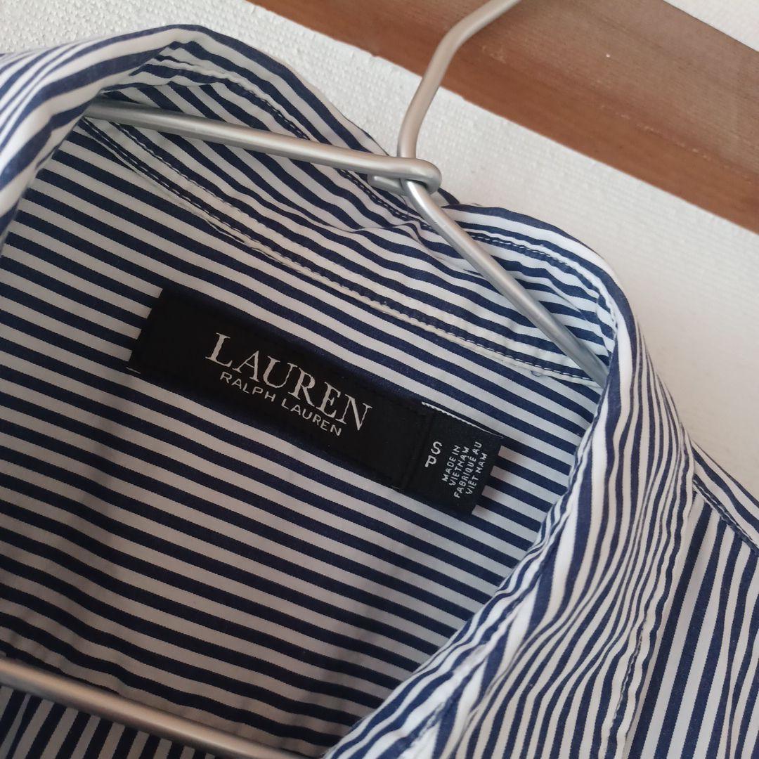 LAUREN RALPH LAUREN　ストライプドコットンブロードクロスシャツ