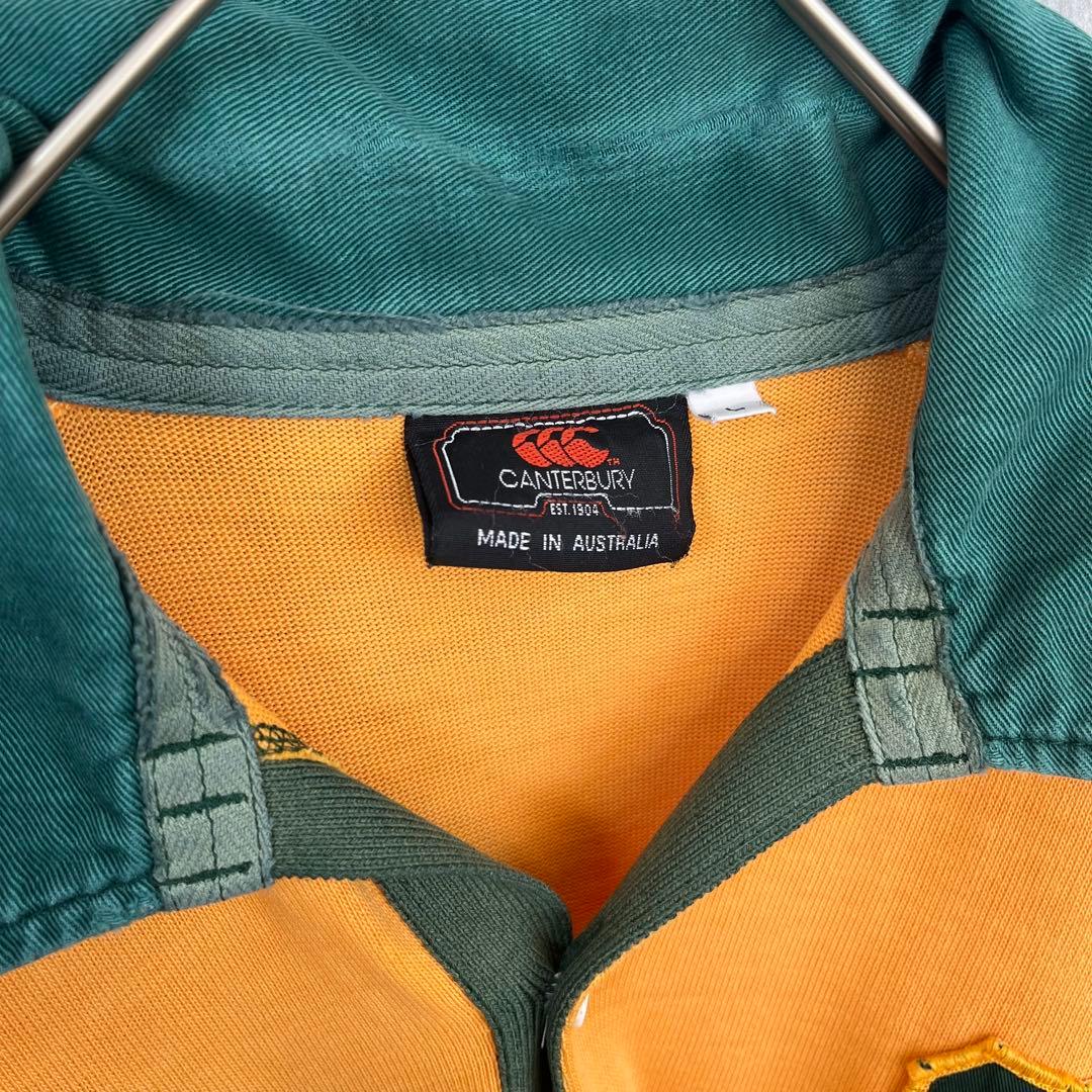 【Lサイズ】カンタベリー 長袖 ラガーシャツ ワラビーズ 古着 ラグビー