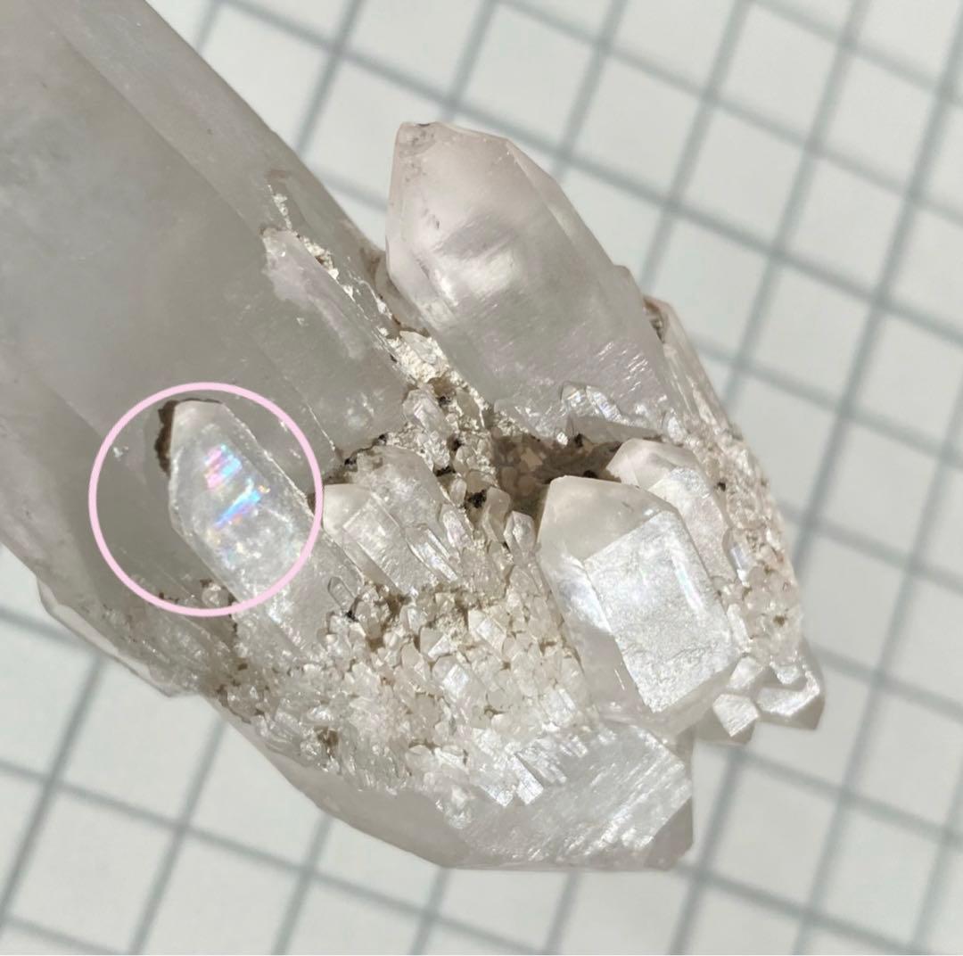 ホワイトファントム クォーツ 両剣水晶　アバンダンス 虹入 ダブルポイント天然石