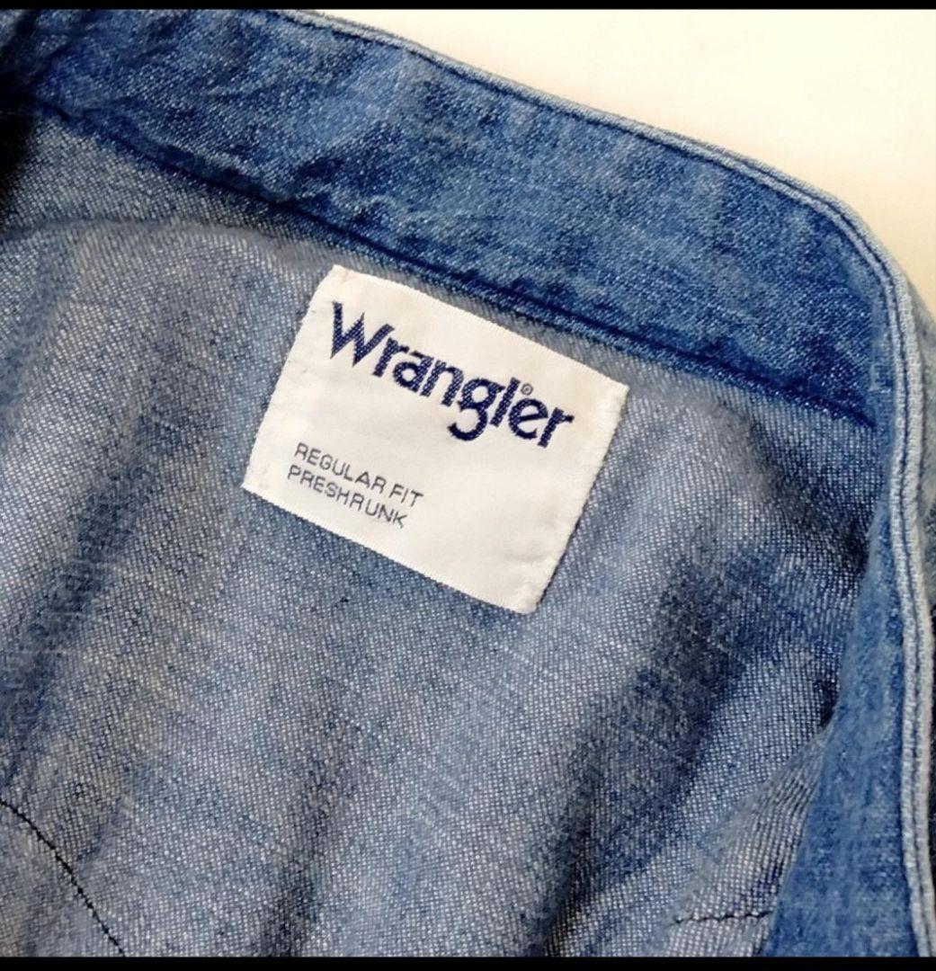 シップス ラングラーコラボ ノーカラーデニムシャツワンピース インディゴs45