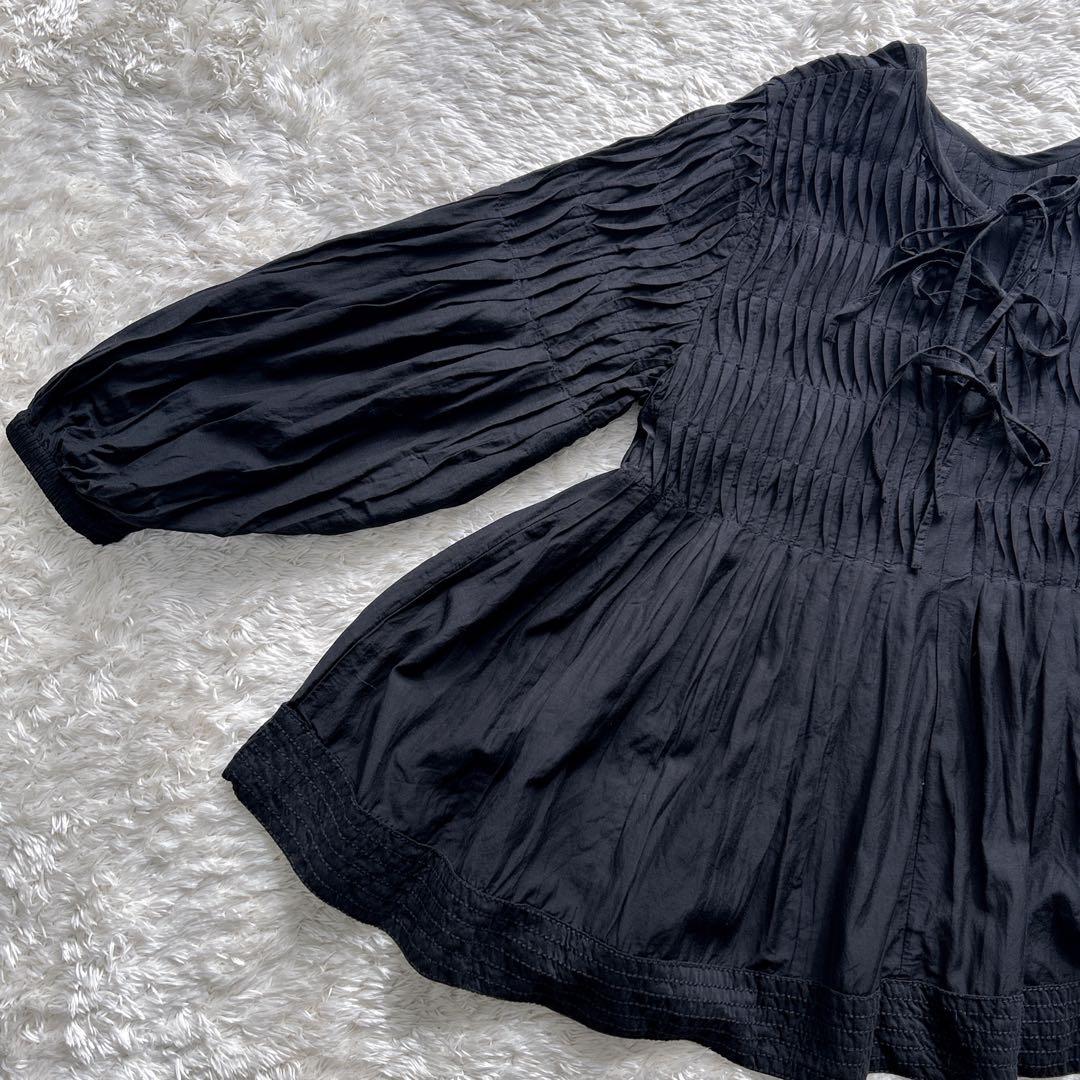 TORRAZZO DONNA ピンタックバッグリボンブラウス トラッゾドンナ 黒