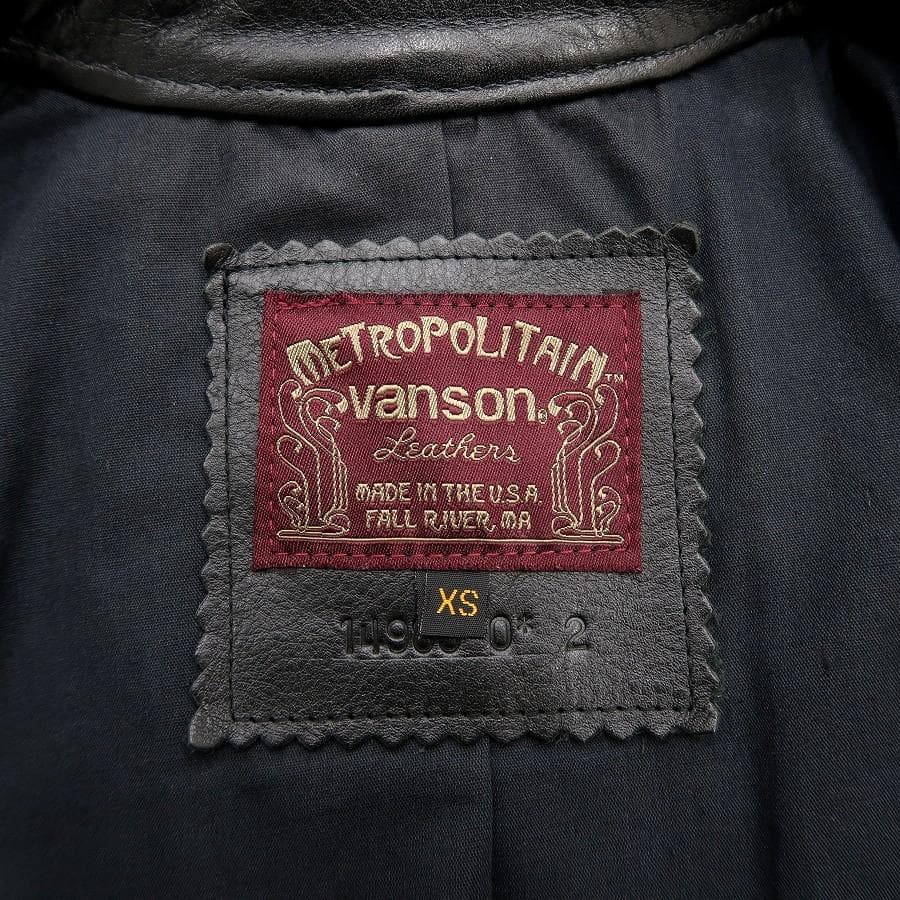 極美品 XS シボ革 VANSON シングルライダース ジャケット 黒