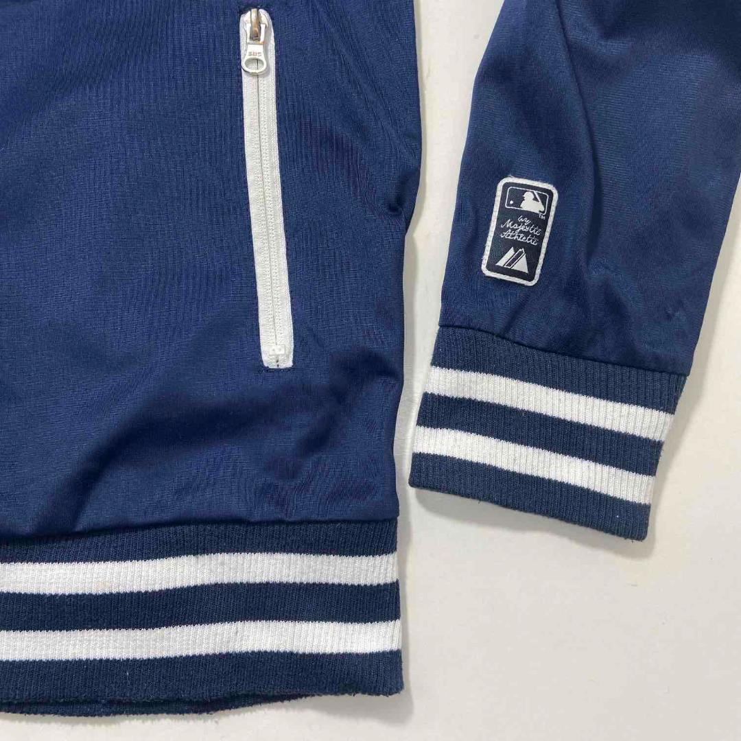 ニューヨーク ヤンキース スタジャン 刺繍ロゴ マジェスティック 古着 XL 紺