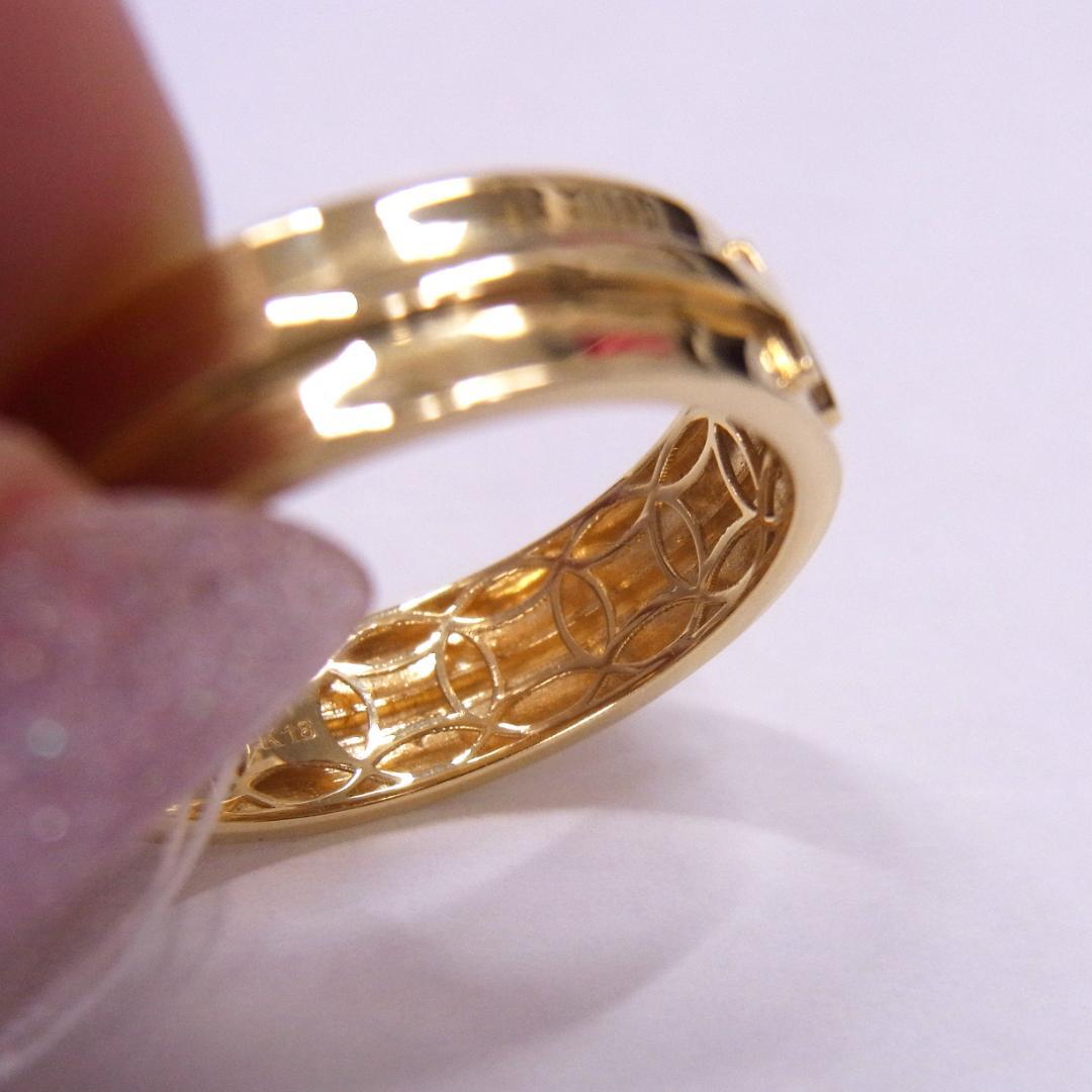 新品【X】K18　14号　3.20ｇ　地金リング　イニシャルK