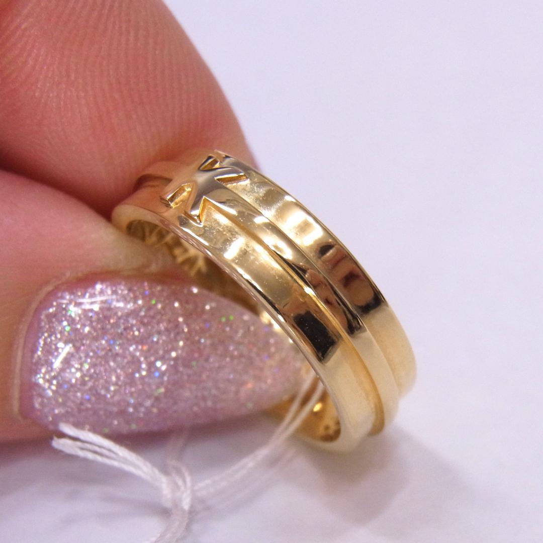 新品【X】K18　14号　3.20ｇ　地金リング　イニシャルK