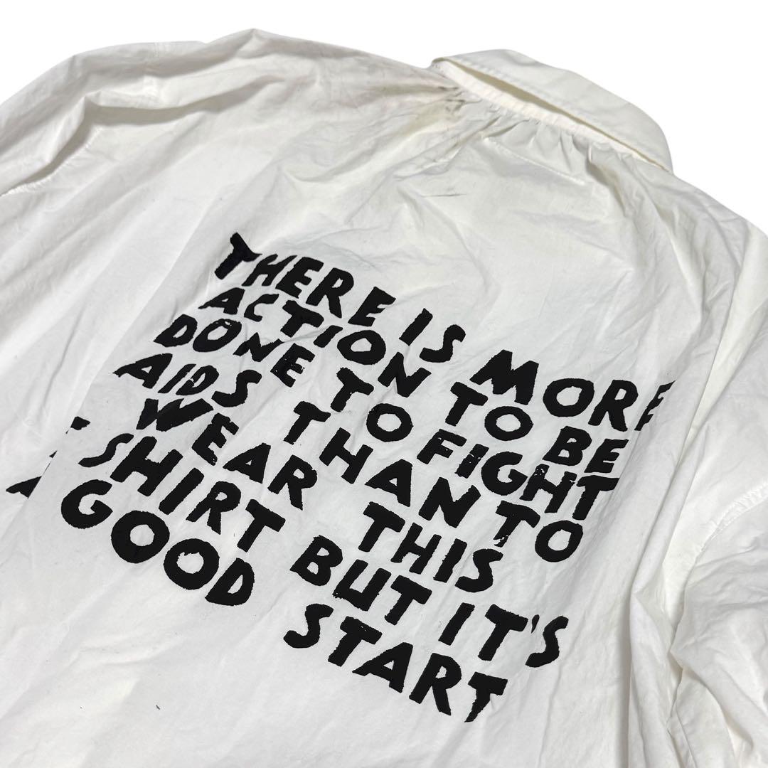 MM6 マルジェラ　エイズ　長袖シャツ　チャイナボタン　バックプリント　白　38