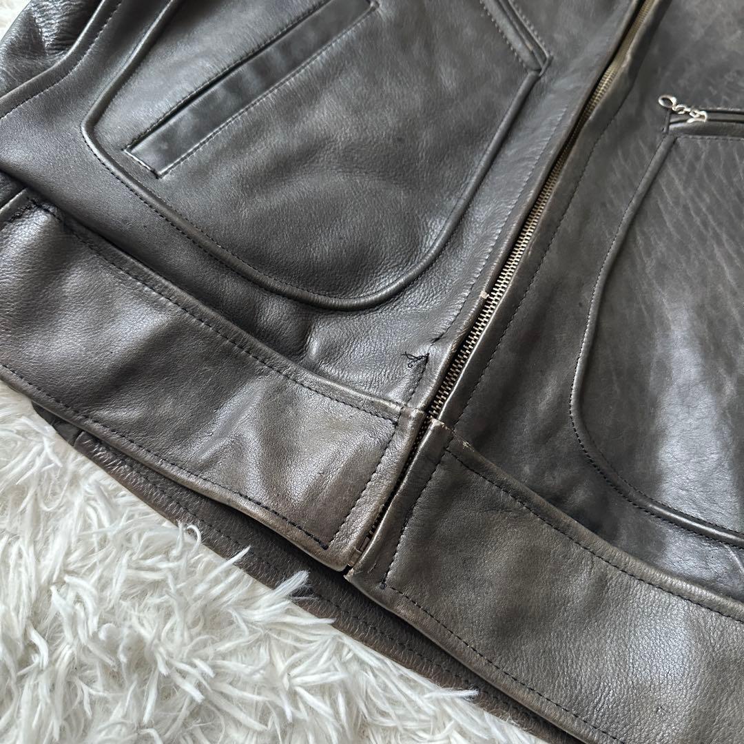 Shingle Creek レザージャケット ボア襟 XL 黒 エポレット 本革