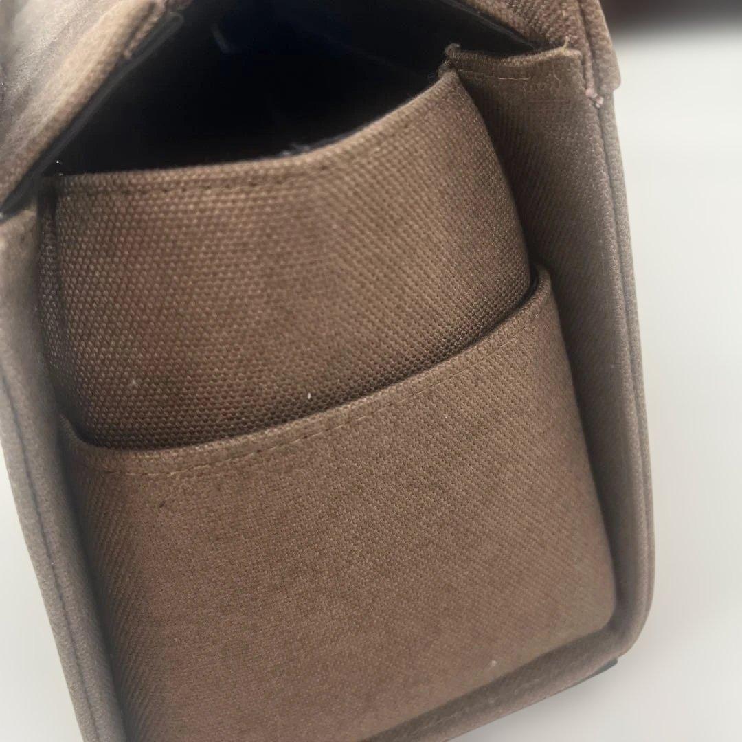 帆布　和装バッグ　二本手付き　茶