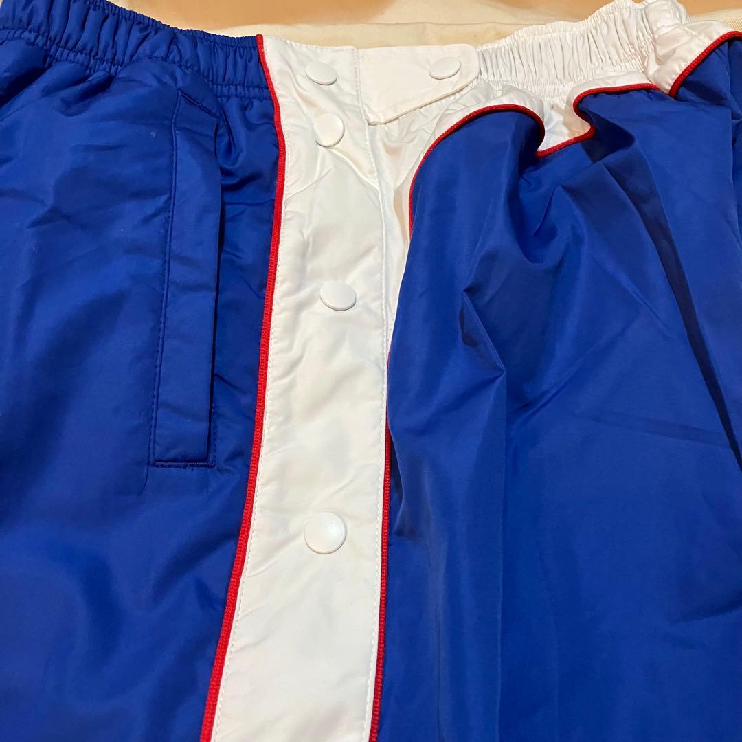 チャンピオンOサイズ青いナイロンウォームアップウェアセット(送料込み)