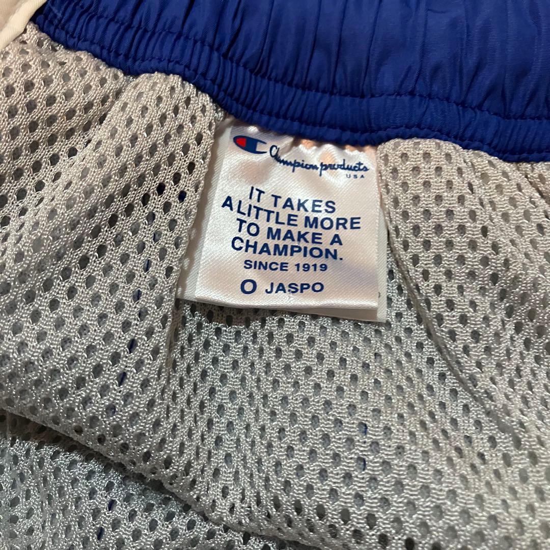 チャンピオンOサイズ青いナイロンウォームアップウェアセット(送料込み)