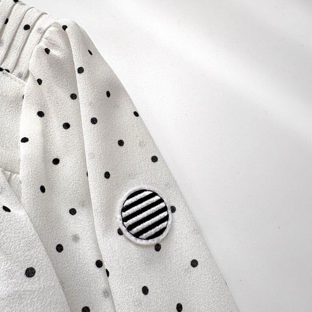 【美品】ボーダーズアットバルコニー　ドットブラウス　フリル　ティアード　長袖