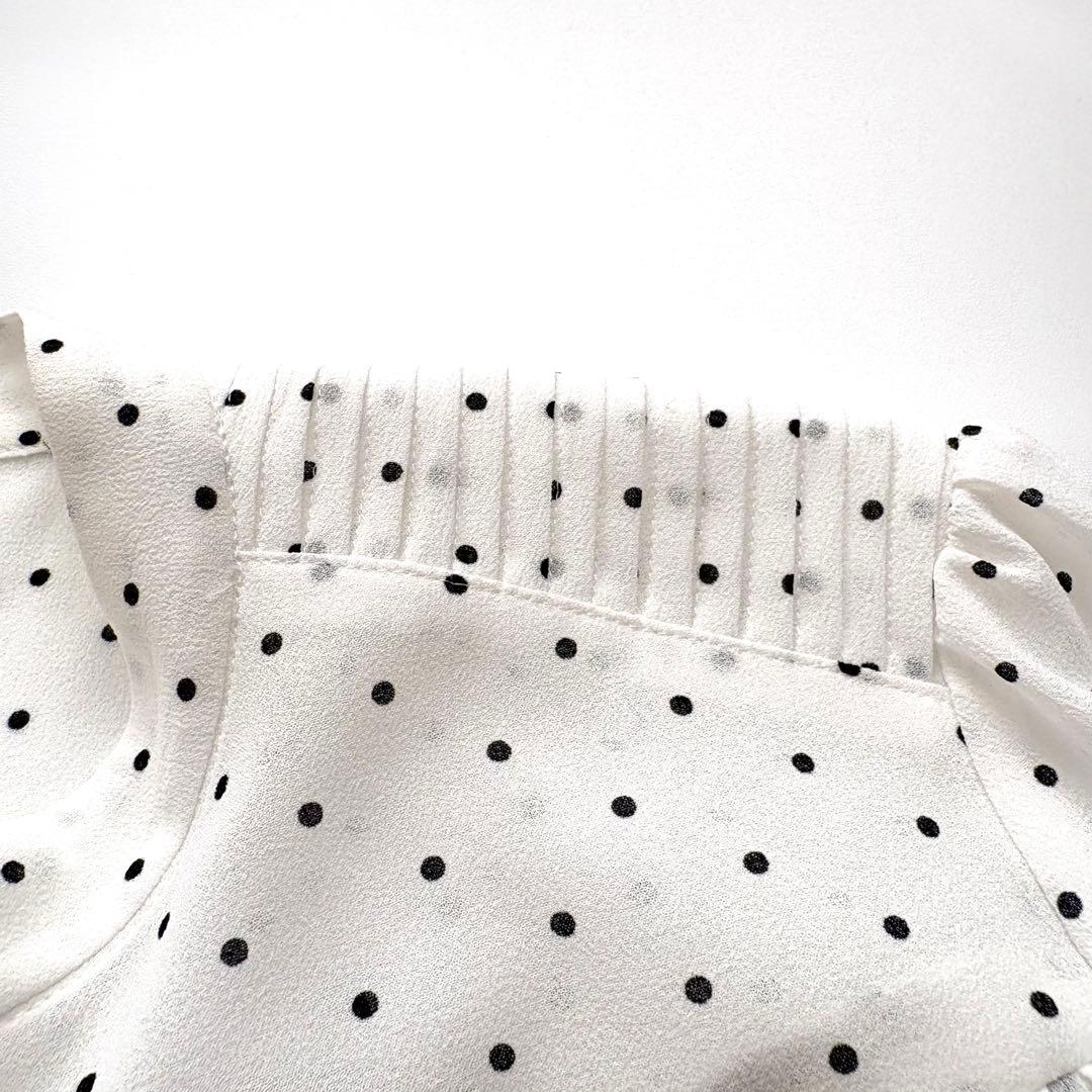 【美品】ボーダーズアットバルコニー　ドットブラウス　フリル　ティアード　長袖