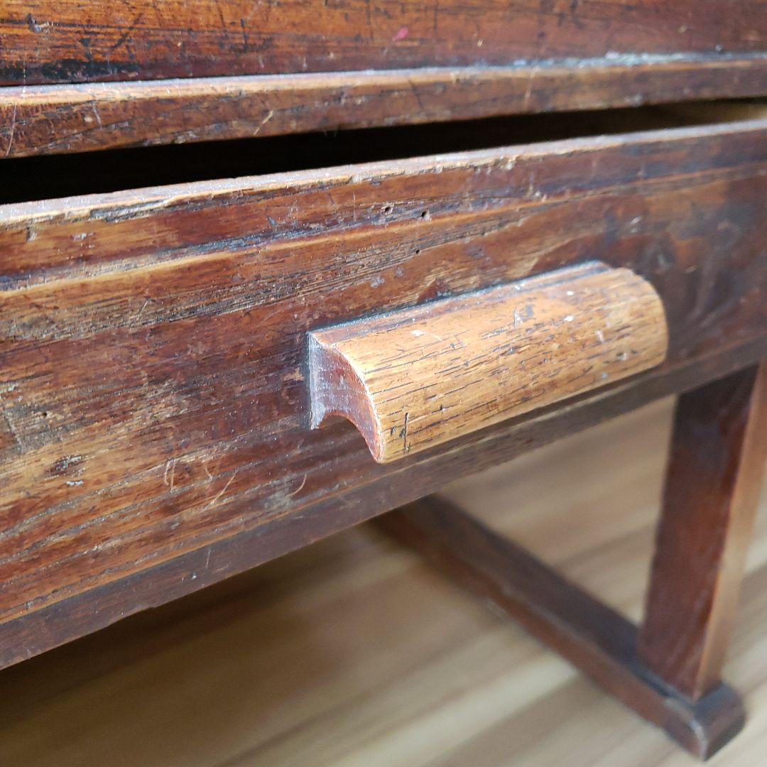 可愛い過ぎる古い机　帳場机　文机　古家具　ローテーブル　抽斗　欅　飾り台