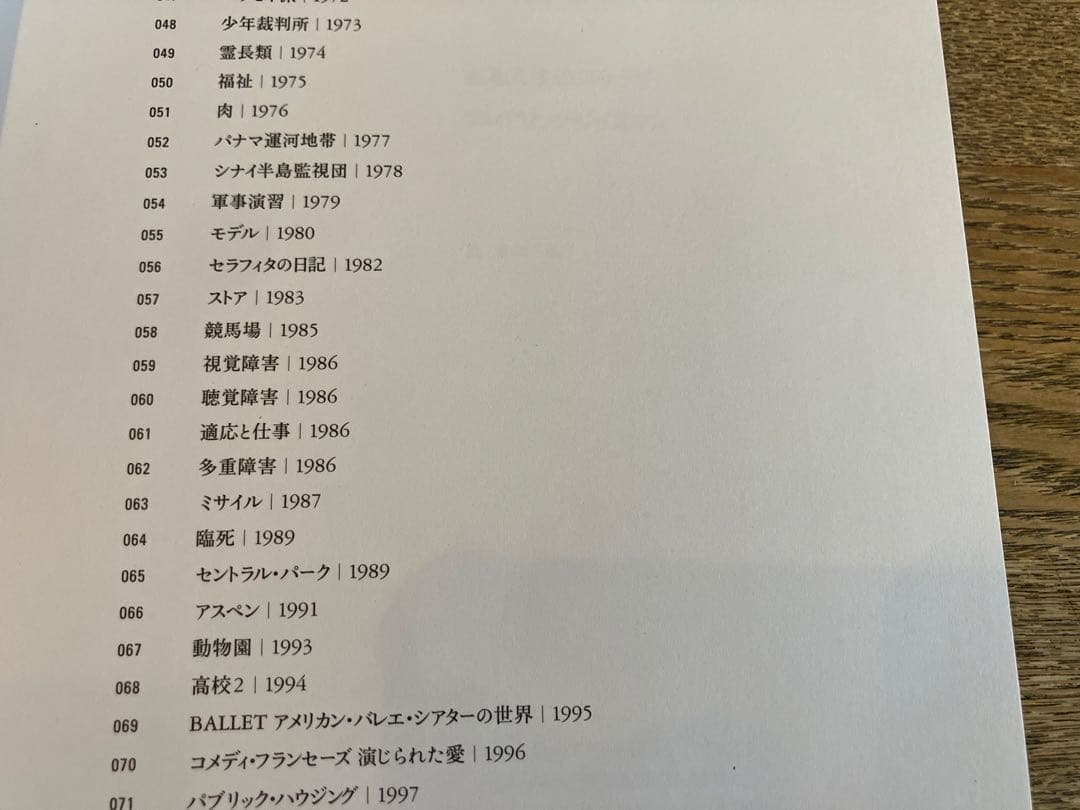 フレデリック・ワイズマンのすべて レトロスペクティヴ カタログ