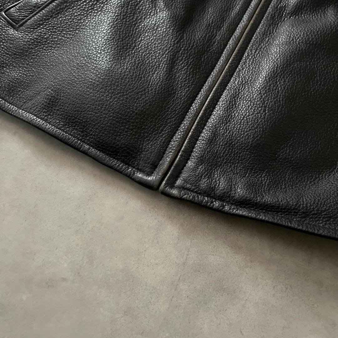 Eddie Bauer エディーバウアー レザー シングル ジャケット ブラック