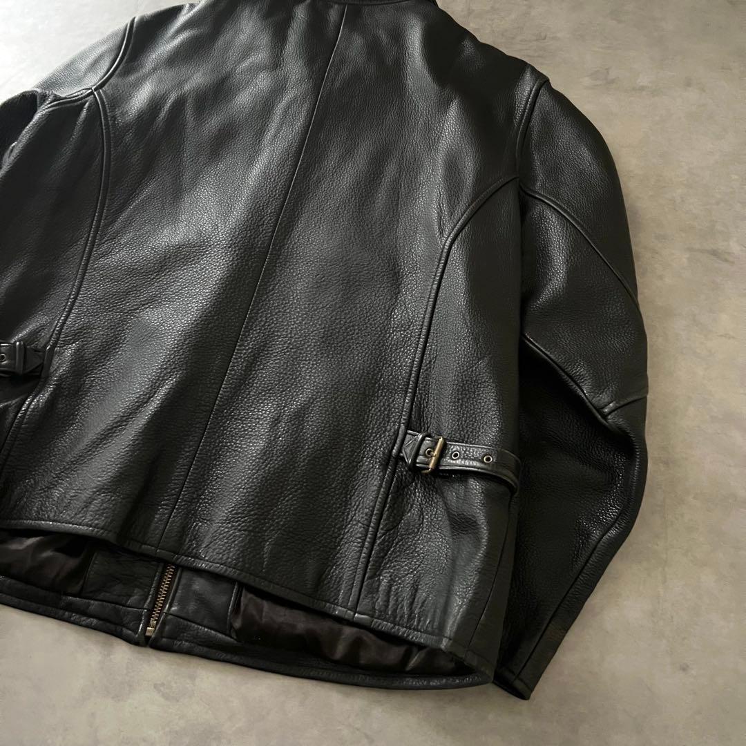 Eddie Bauer エディーバウアー レザー シングル ジャケット ブラック