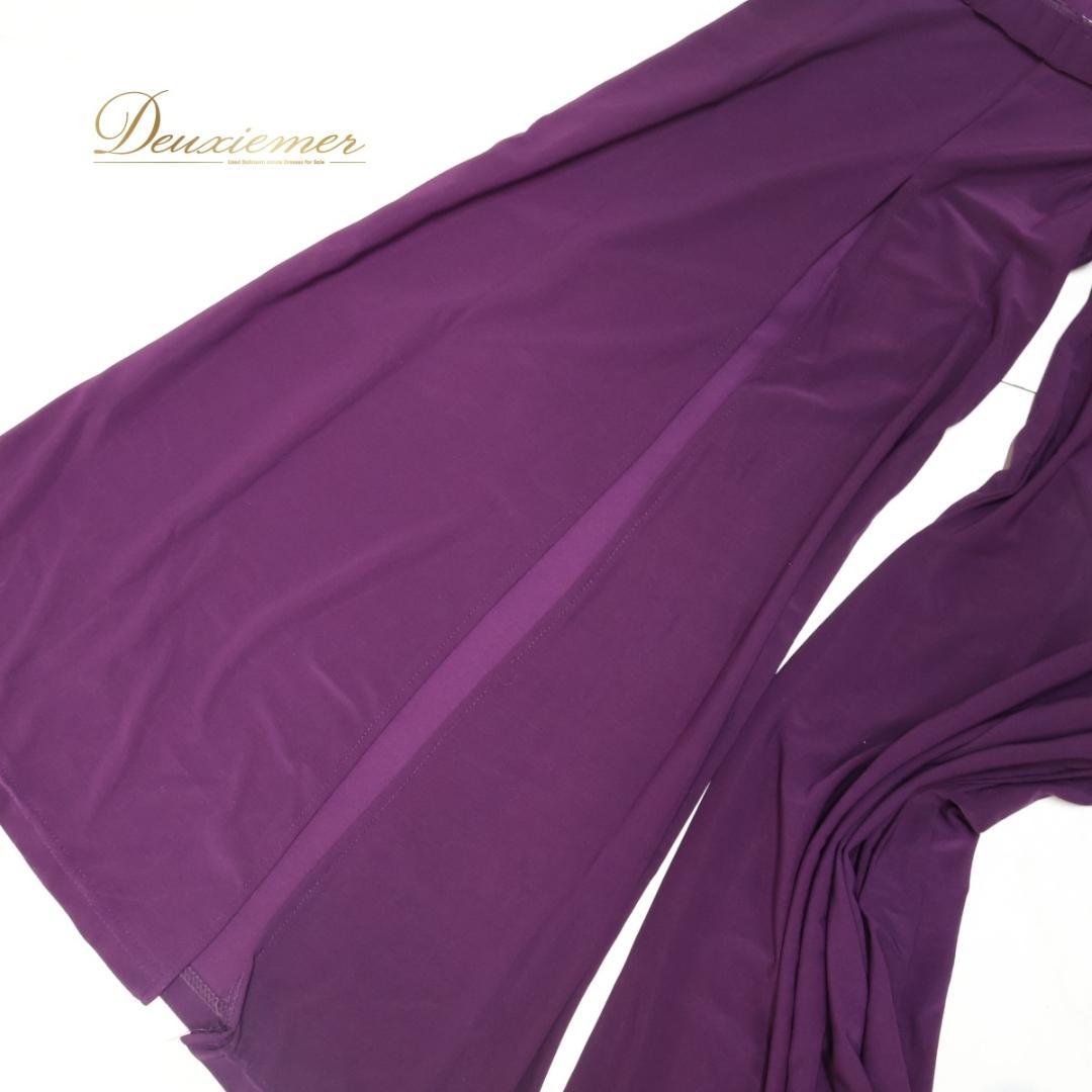 【ベリーダンス用衣装】パープル レッスン着 上下セット 紫 トップス パンツ